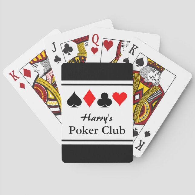 Jeu De Cartes Club de poker personnalisé jouant aux cartes avec  (dos)