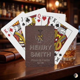 Jeu De Cartes Club de poker privé personnalisé texture cuir