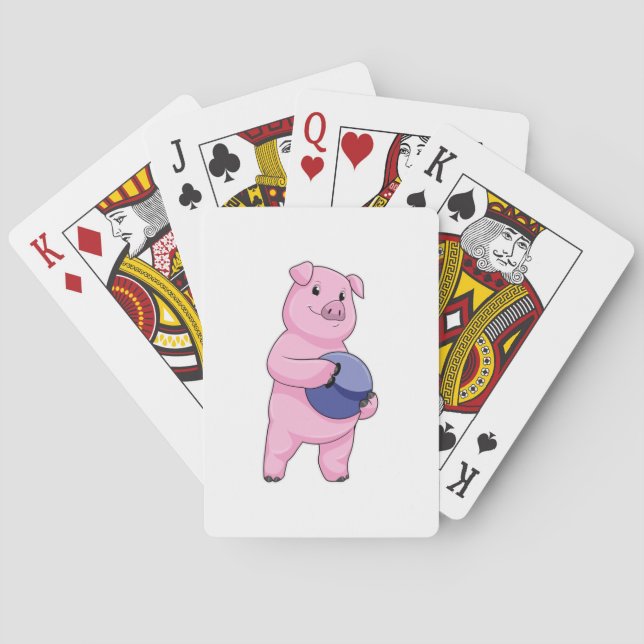 Jeu De Cartes Cochon à Bowling avec balle de Bowling (dos)