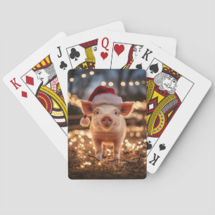 Jeu De Cartes Cochon dans un chapeau de Père Noël
