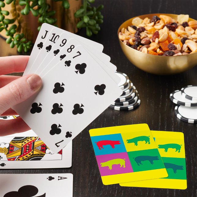 Jeu De Cartes Cochon d'art pop coloré (Créateur téléchargé)