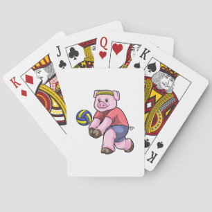 Jeu De Cartes Cochon de sport avec volleyball