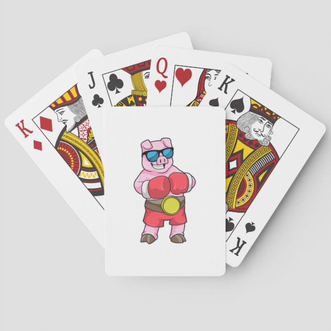 Jeu De Cartes Cochon en boîte avec gants de boxe (dos)