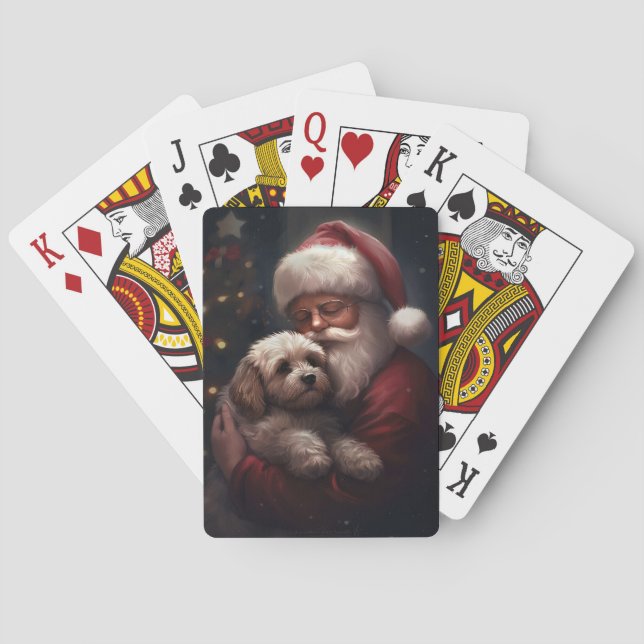 Jeu De Cartes Cockapoo avec le Père Noël Noël Festif (dos)