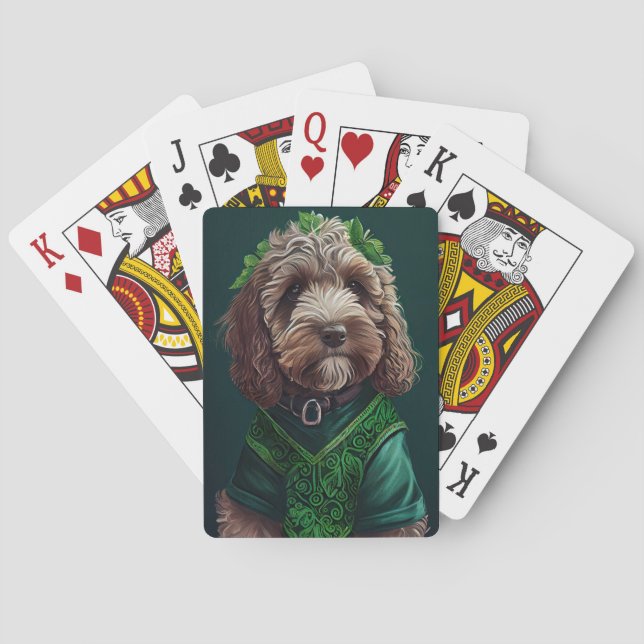 Jeu De Cartes Cockapoo Dog en robe de fête St. Patrick (dos)