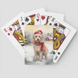 Jeu De Cartes Cockapoo Dog in Snow Christmas