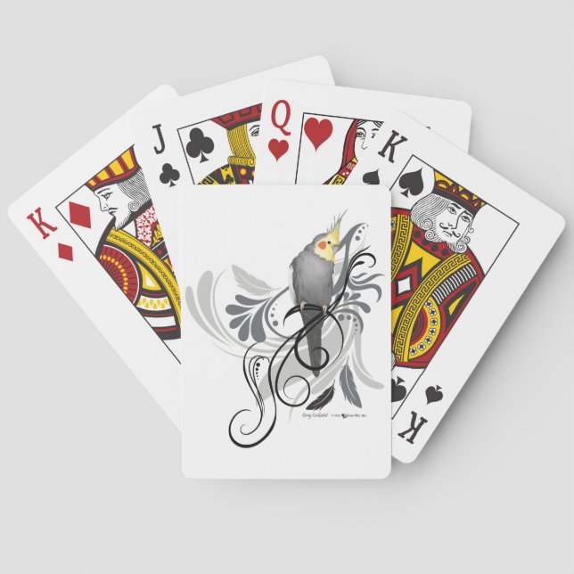 Jeu De Cartes Cockatiel gris (dos)