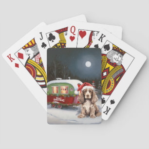 Jeu De Cartes Cocker d'hiver Spaniel Caravan Christmas Adventure