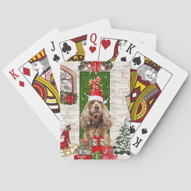 Jeu De Cartes Cocker Spaniel Chien Noël (dos)
