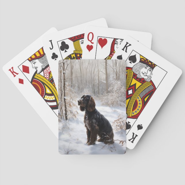 Jeu De Cartes Cocker Spaniel Laissez tomber la neige Noël (dos)