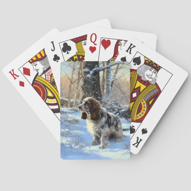Jeu De Cartes Cocker Spaniel Laissez tomber la neige Noël (dos)