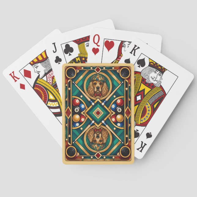 Jeu De Cartes Cocker Spaniel, Mosaïque Géométrique (dos)