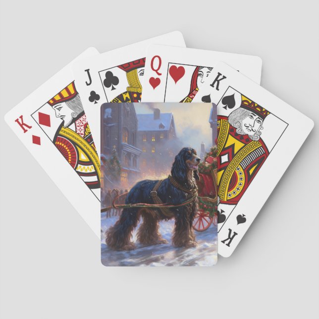 Jeu De Cartes Cocker Spaniel Saison de Noël Fêtes (dos)