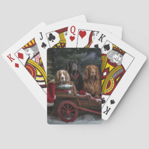 Jeu De Cartes Cocker Spaniel Traîneau enneigé Décoration de Noël