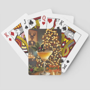 Jeu De Cartes Cocktail de Noël du milieu du siècle Merry & Brigh