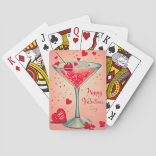 Jeu De Cartes cocktail Martini de la Saint-Valentin du milieu du