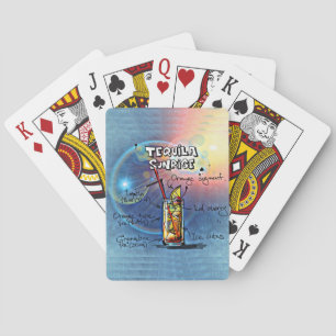 Jeu De Cartes Cocktail Tequila Sunrise (#7 /12 Ensemble de recet