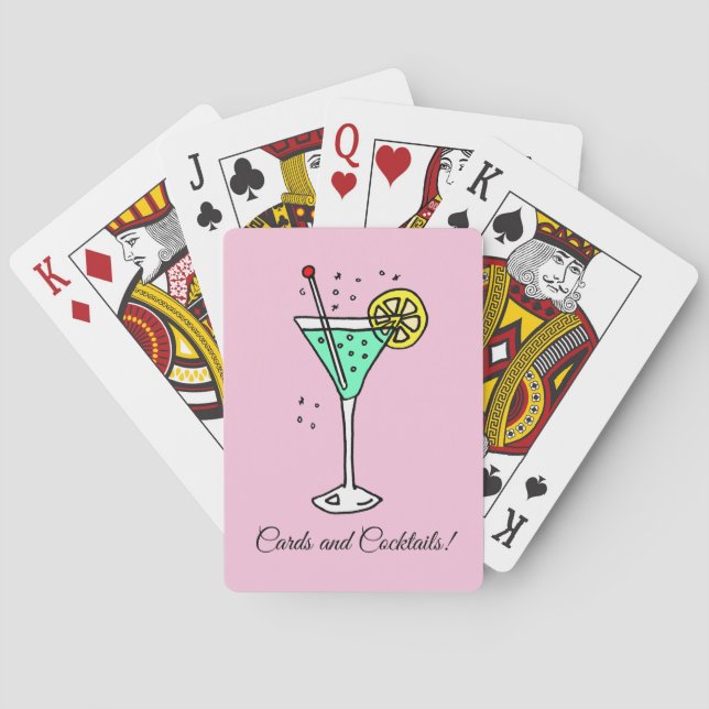 Jeu De Cartes Cocktails Jolies et roses (dos)