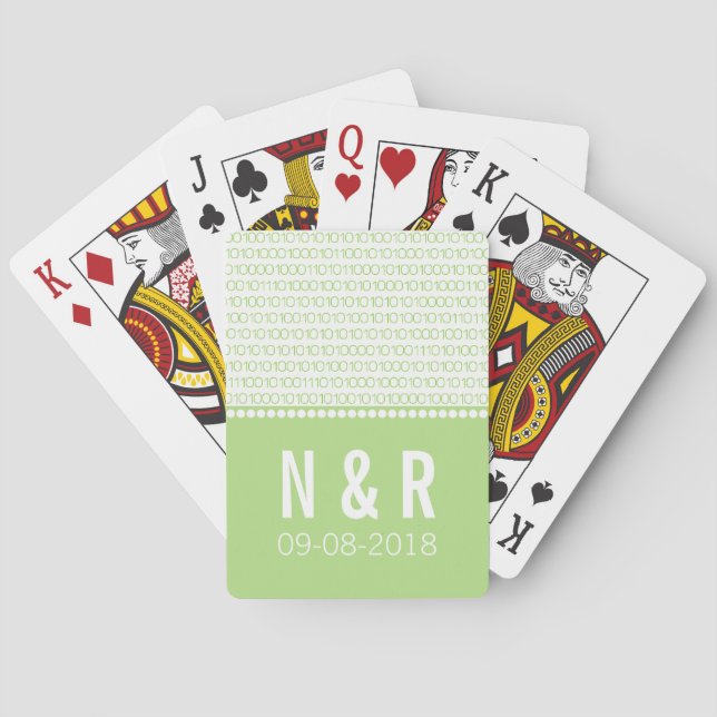 Jeu De Cartes Code binaire Chic Geek Vert Lecture Cartes (dos)