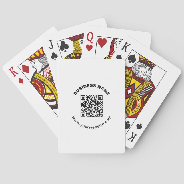 Jeu De Cartes Code QR avec nom d'entreprise Texte circulaire gra (dos)
