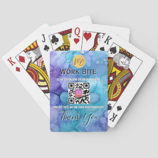 Jeu De Cartes Code QR Instagram Entreprise Aquarelle Merci