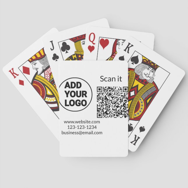 Jeu De Cartes Code QR minimal simple ajouter un logo scanner nom (dos)