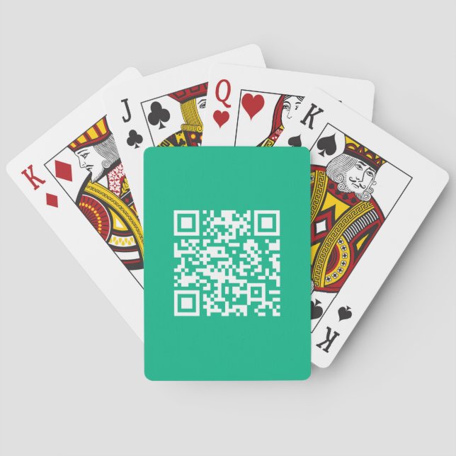 Jeu De Cartes Code QR modifiable Générez le vôtre |  Vert sarcel (dos)