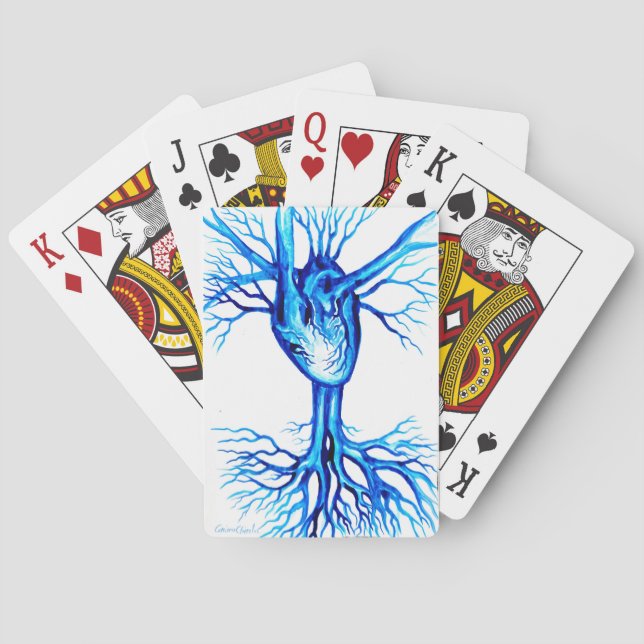 Jeu De Cartes Coeur bleu (dos)