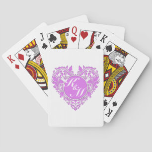 Jeu De Cartes Coeur Damas rose et blanc HeartParty