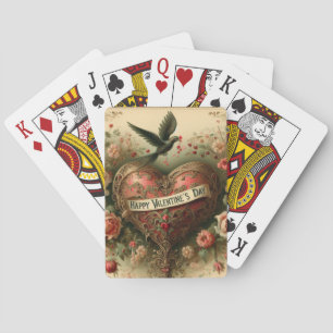 Jeu De Cartes Coeur de la Saint-Valentin vintage/victorienne
