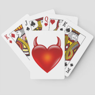 Jeu De Cartes Coeur diabolique coquin aux cornes