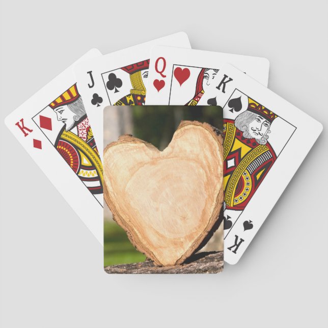 Jeu De Cartes coeur en bois (dos)