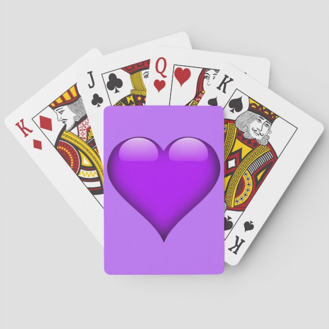 Jeu De Cartes Coeur en verre pourpre personnalisable (dos)