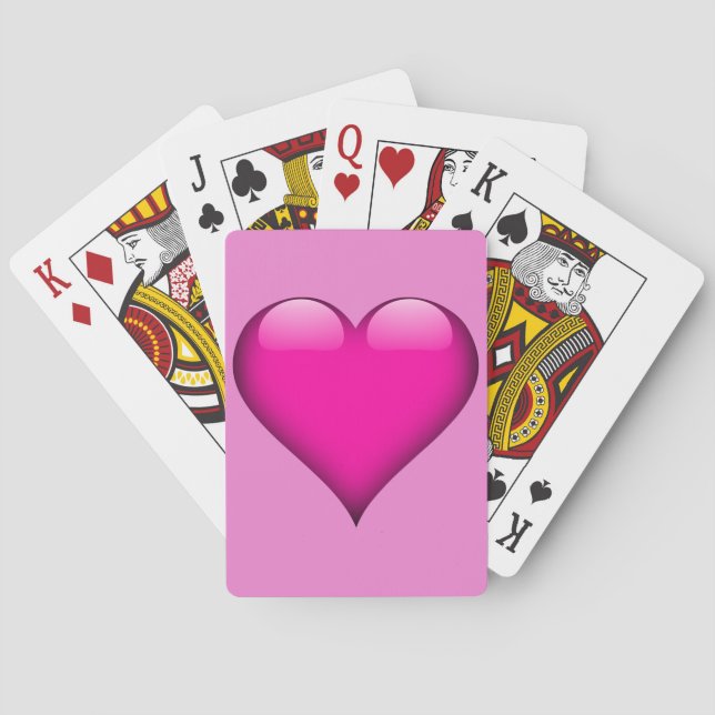 Jeu De Cartes Coeur en verre rose personnalisable (dos)