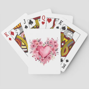 Jeu De Cartes Coeur et fleurs pour la Saint Valentin