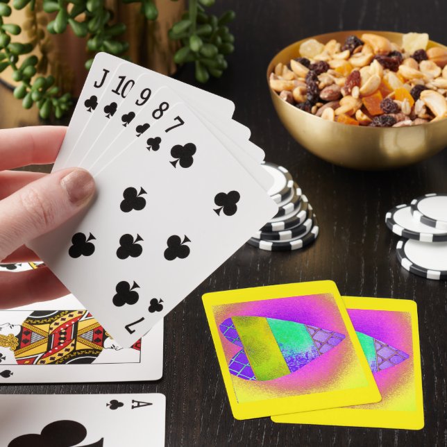 Jeu De Cartes Cœur jaune psychédélique (In Situ)