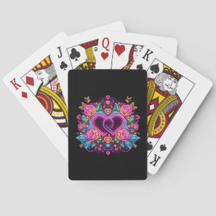 Jeu De Cartes Coeur néon coloré Saint Valentin