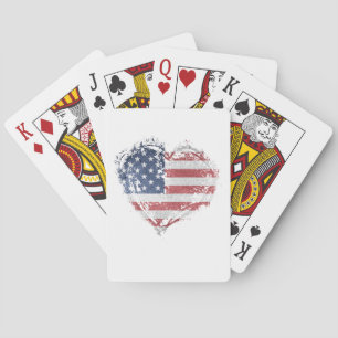 Jeu De Cartes Coeur patriotique américain à Grunge