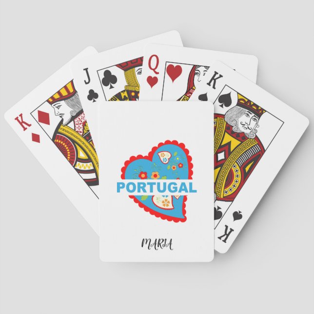 Jeu De Cartes Coeur portugais joyeux (dos)