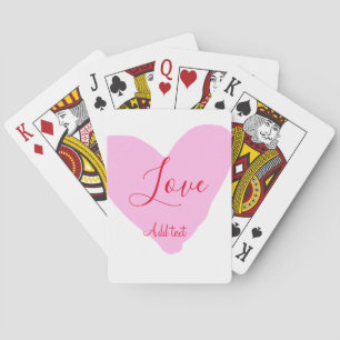 Jeu De Cartes Coeur rose amour joyeuse Saint-Valentin texte roug