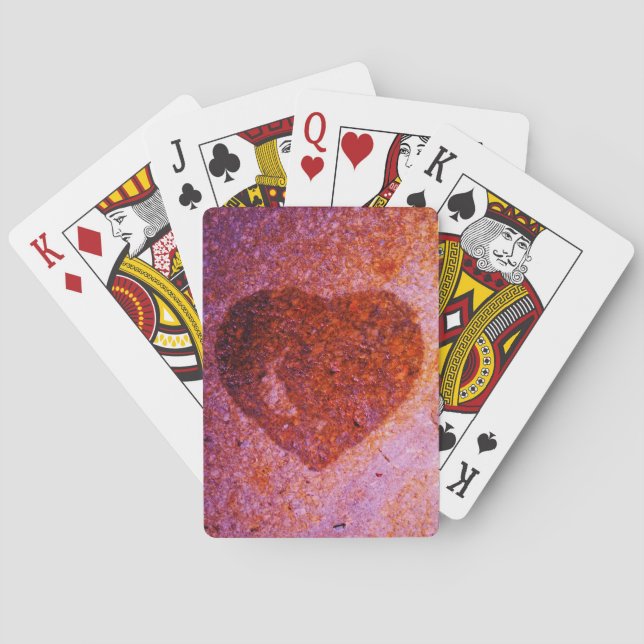 Jeu De Cartes coeur rose corail (dos)
