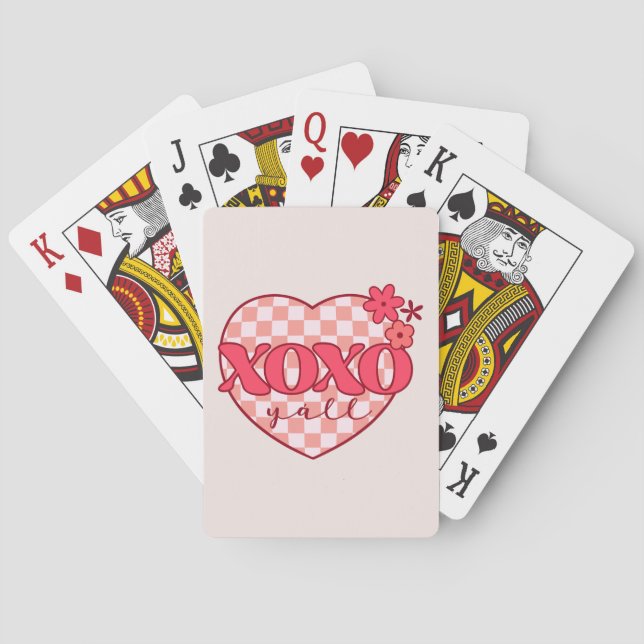Jeu De Cartes Coeur rose Xoxo Hugs et baisers (dos)