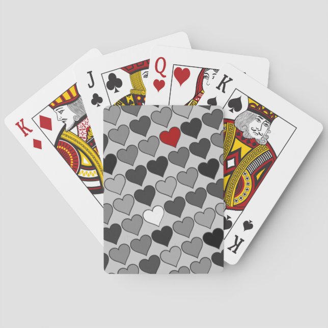 Jeu De Cartes coeur rouge dans la foule (dos)