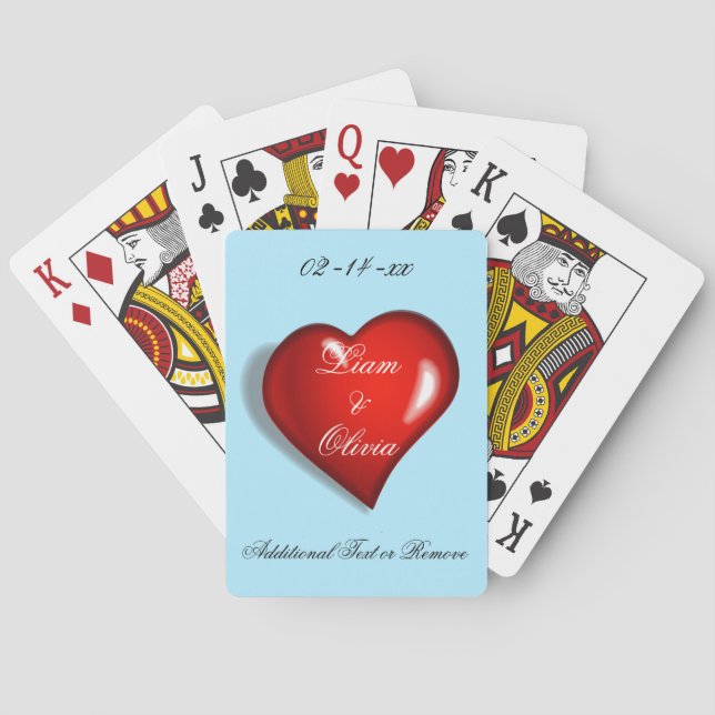 Jeu De Cartes Cœur Rouge Mariage (dos)