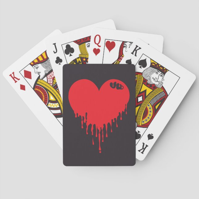 Jeu De Cartes Cœur Rouge qui Dégouline (dos)