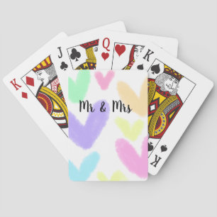 Jeu De Cartes Cœur simple style de texte minimal mariage M & Mme