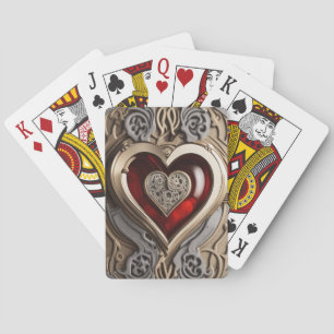 Jeu De Cartes Coeur Steampunk - Amour mécanique complexe