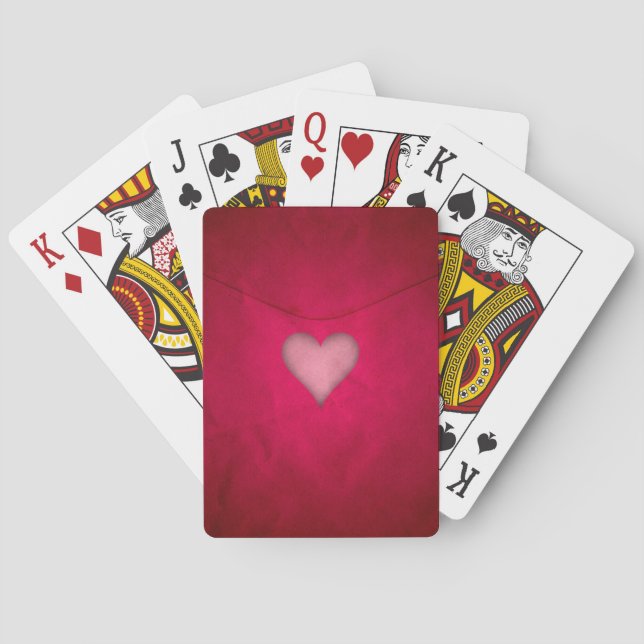 Jeu De Cartes Coeur valentin rouge (dos)