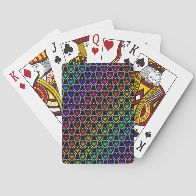 Jeu De Cartes Coeurs arc-en-ciel (dos)
