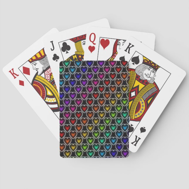 Jeu De Cartes Coeurs arc-en-ciel (dos)